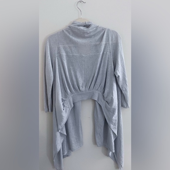 Joie Linen Silk Light Gray Open Front High Low Cardigan Medium Romance - Picture 2 of 7